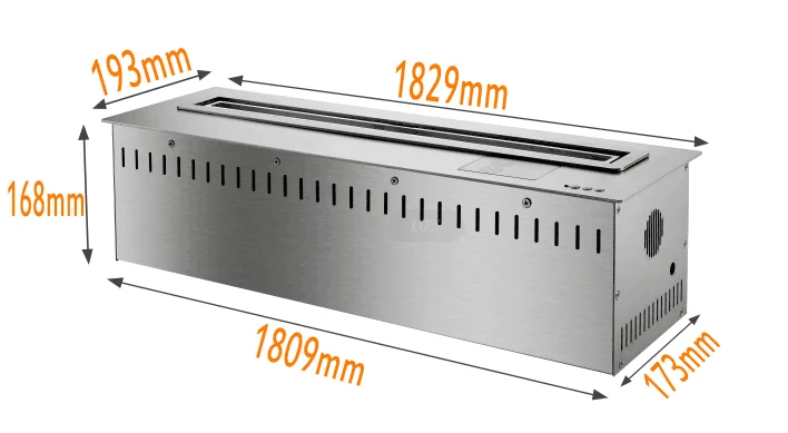 Chimenea interior de biocombustible de pared de etanol Inno-Fire de 72 pulgadas