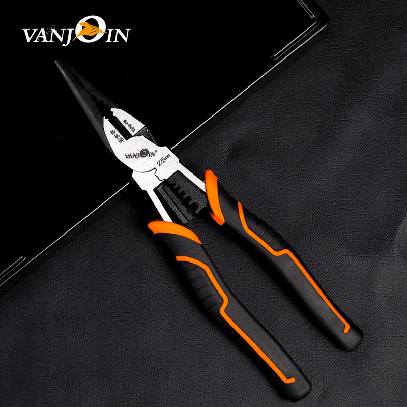 Vanjoin Multifunctional Electrician Pliers Wire Cutter Cable Stripper Crimping Tool Alicate Universal Nose Pliers Hand Tools