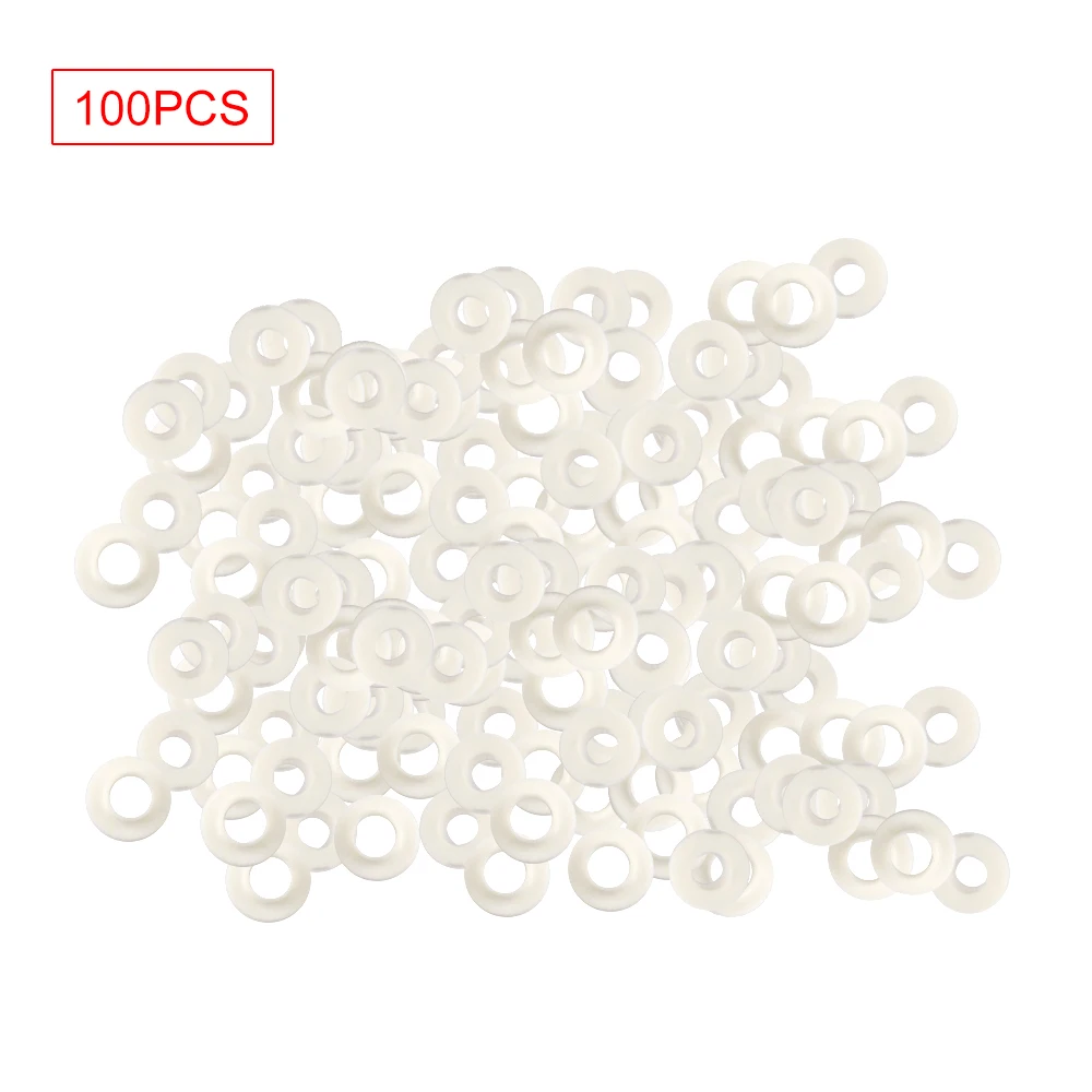 New 100Pcs TO-220 Transistor Plastic Washer Insulation Washer + 100Pcs TO-220 Isolated Silicone Pad Sheet Strip Power Supply