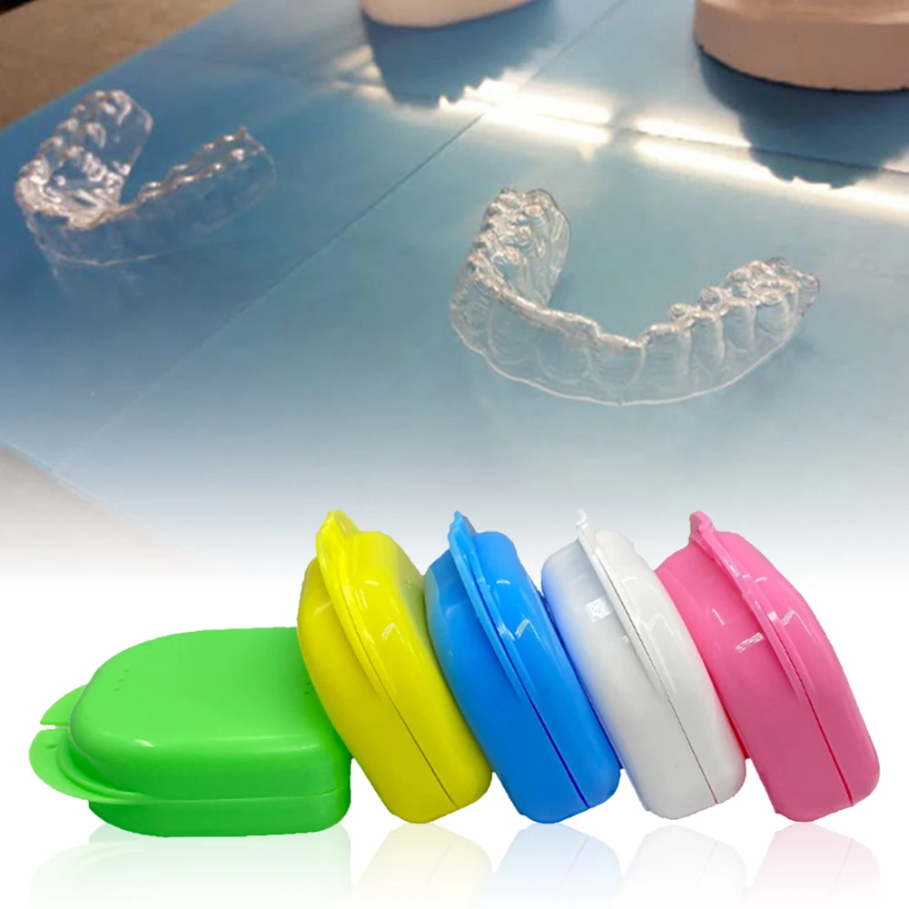 Fake Teeth Orthodontic Case Dental Retainer Mouth Guard Denture Storage Plastic Box Oral Hygiene Supplies Organizer 5 Colors