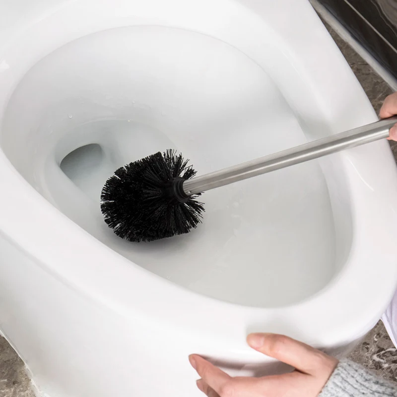 Toilet Brush Silicone Heads Stainless Steel Handles Replacement Cleaning Tool Replaceable Bristles Convenient Easy to Clean