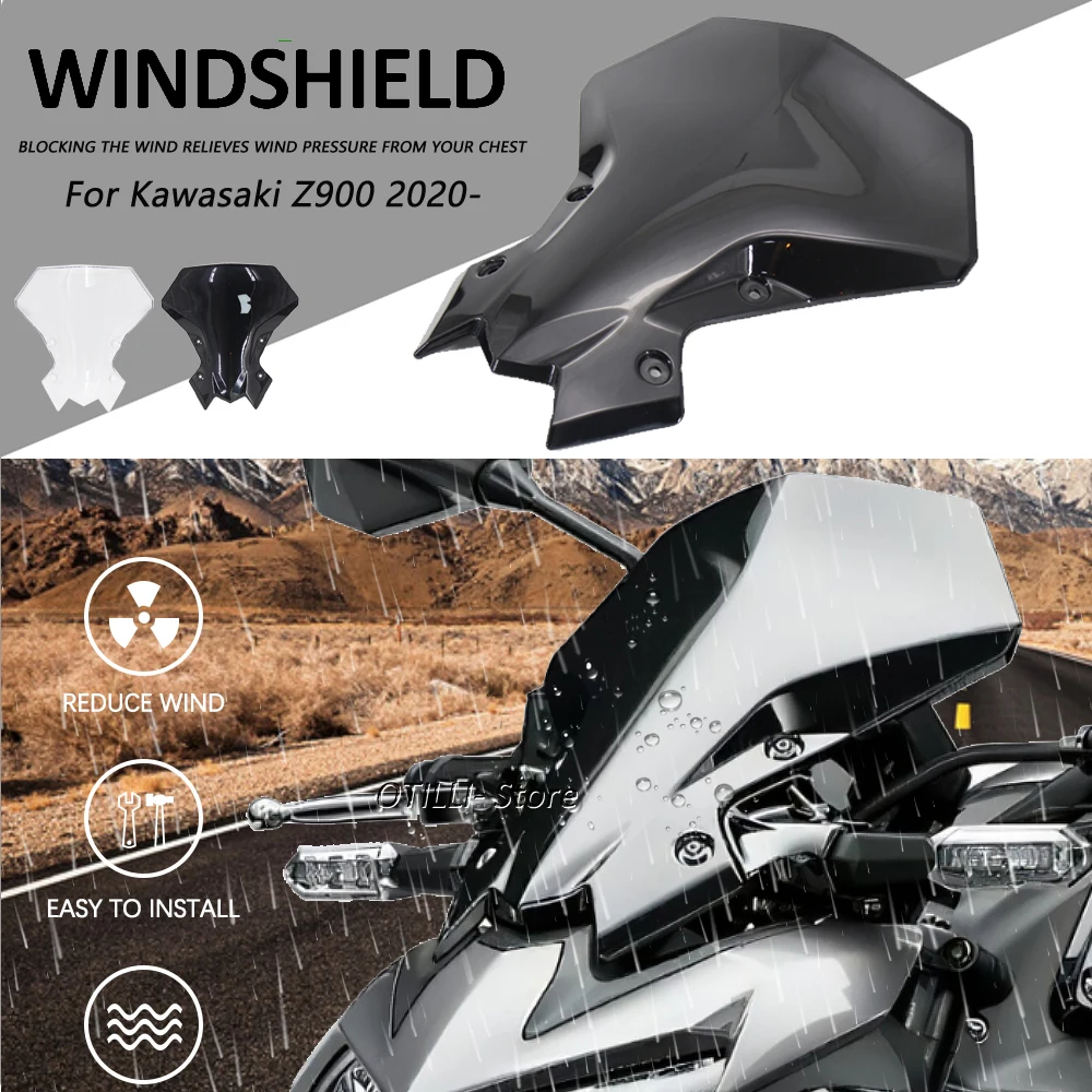 

NEW Motorcycle Accessories For KAWASAKI Z900 Z 900 Windscreen Windshield Baffle Air Wind Deflectors 2020 2021