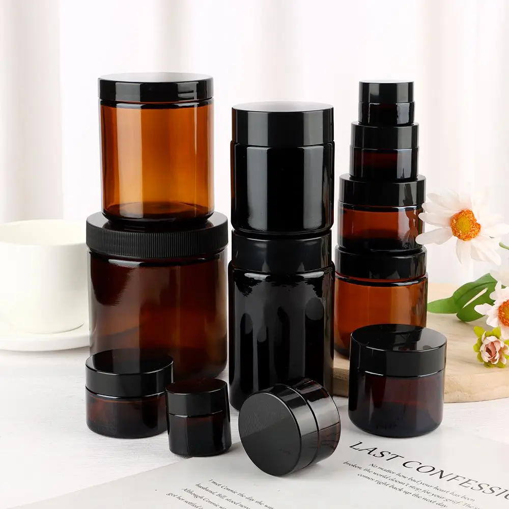 Office Glass Split Bottle Face Cream Container Brown  Bottle Refillable  Accessories Split Bottle Cream Cans Refillable Bottle