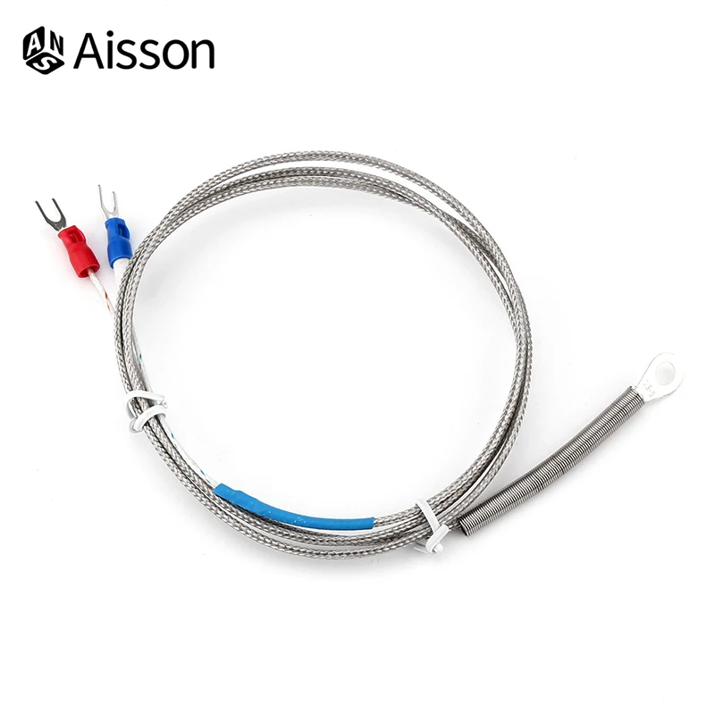 5mm Hole Washer Thermocouple Temperature Sensor Probe K E Type 1/2/3/4/5M Cable For Industrial Temperature Controller