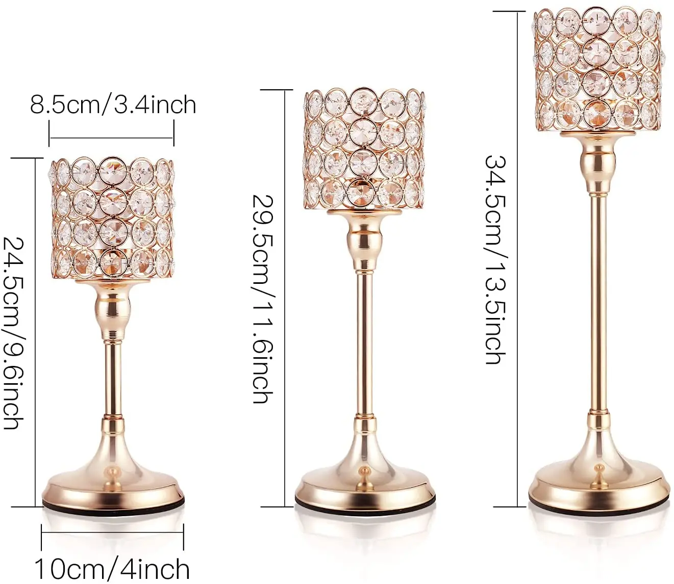 Crystal Cylinder Candle Holders, Pillar Candlestick Holders for Living Room, Wedding, Dining Table, Centerpieces, Firep, 1Pcs