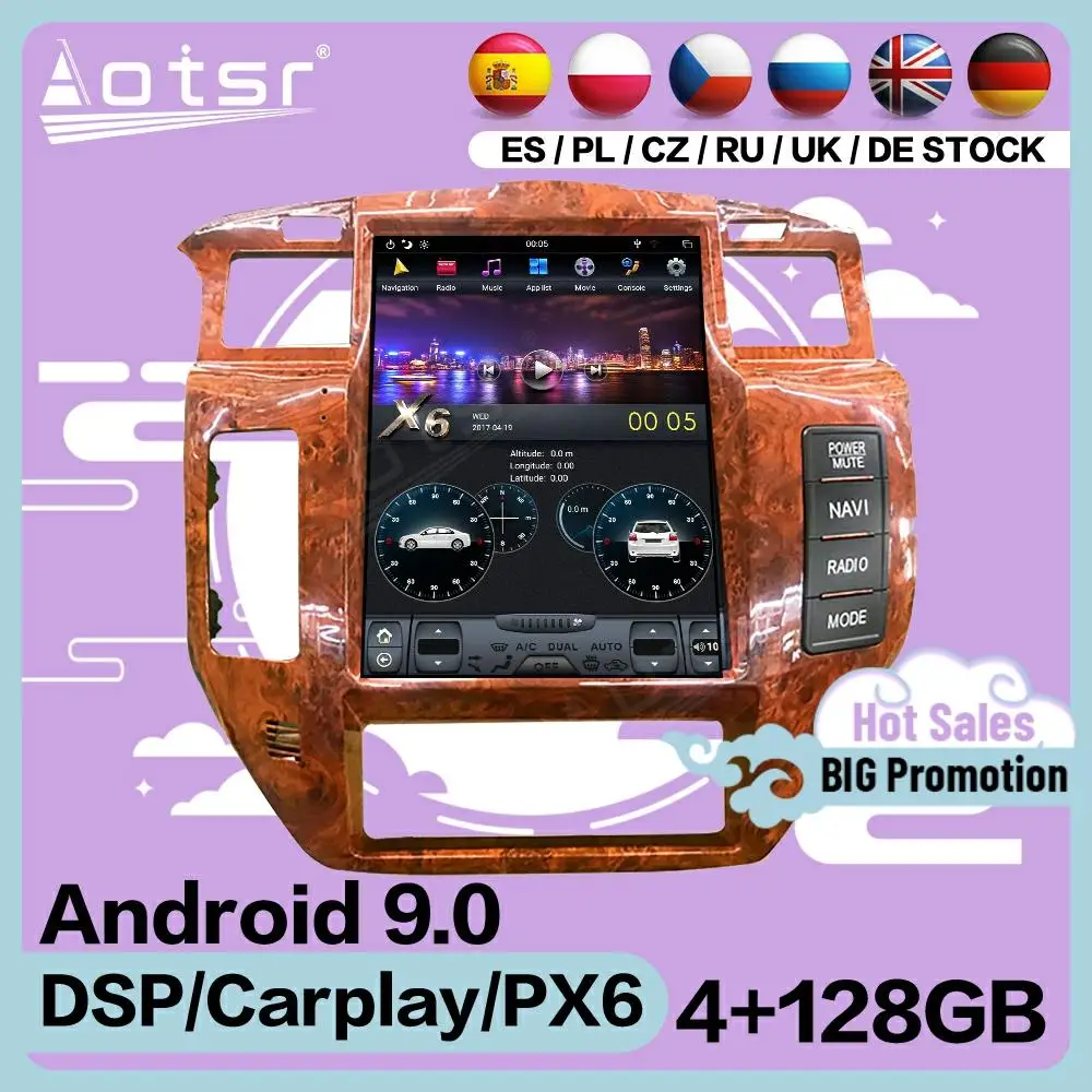 

128G Tesa- Screen Multimedia Stereo Android Player For NISSAN PATROL 5 Y61 GPS Navigation Receiver Audio Radio Head Unit