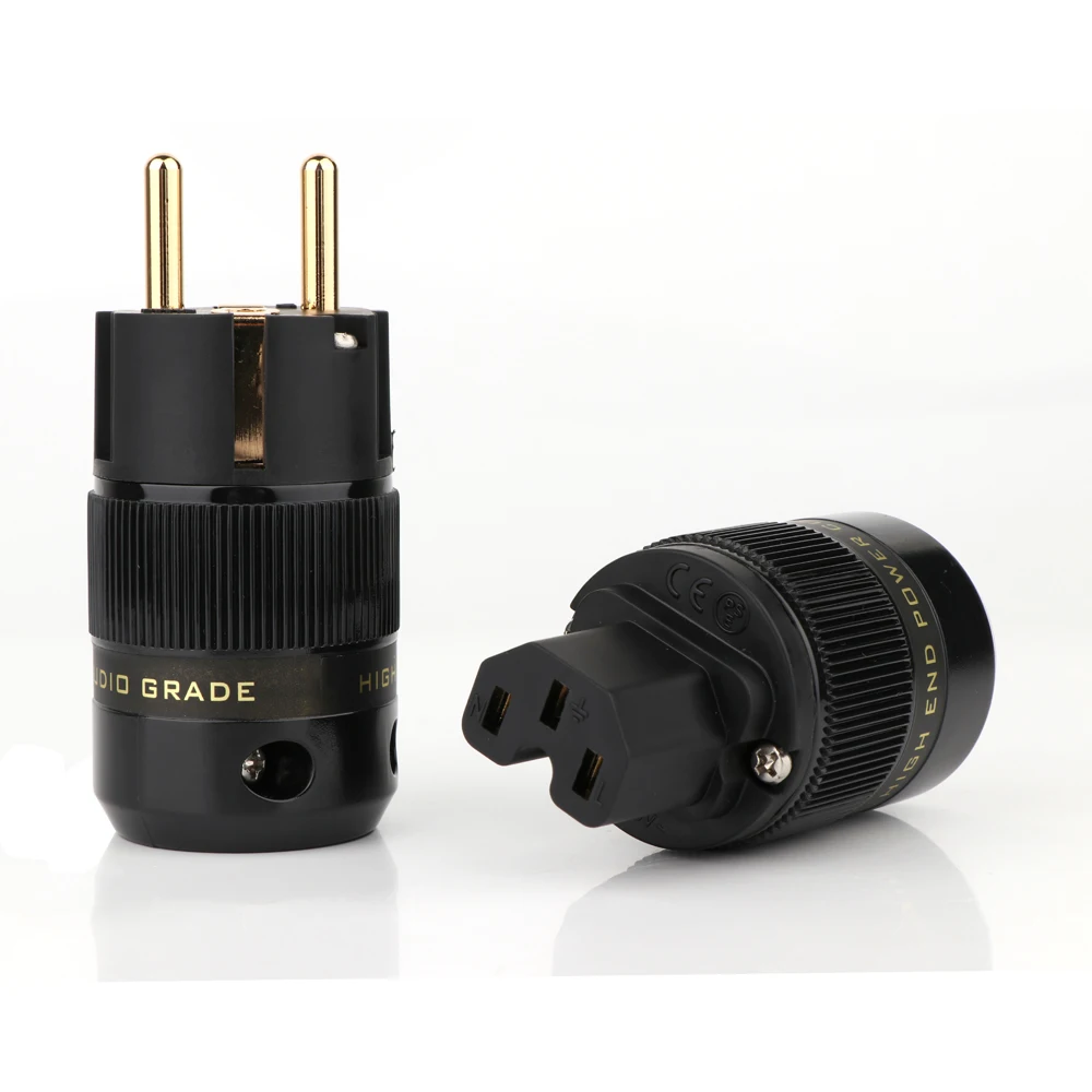 5 par wtyczek zasilających audio, posrebrzane, gniazdo europejskie, złącze zasilania AC, z blokadą śrubową, 15A/125V, ręcznie wykonane, do samodzielnego montażu, wysokiej jakości kabel zasilający dla entuzjastów audio. — zdjęcie produktu 4