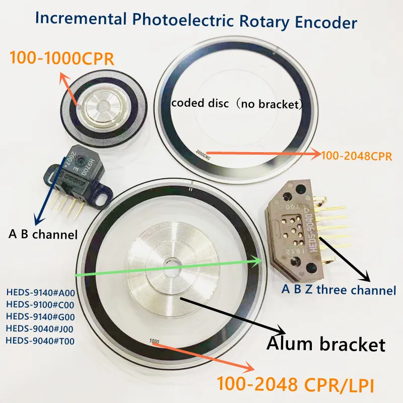 HEDS-9040#T00 sensor optical encoder 2000CPR code disk code  whool 50mm avago