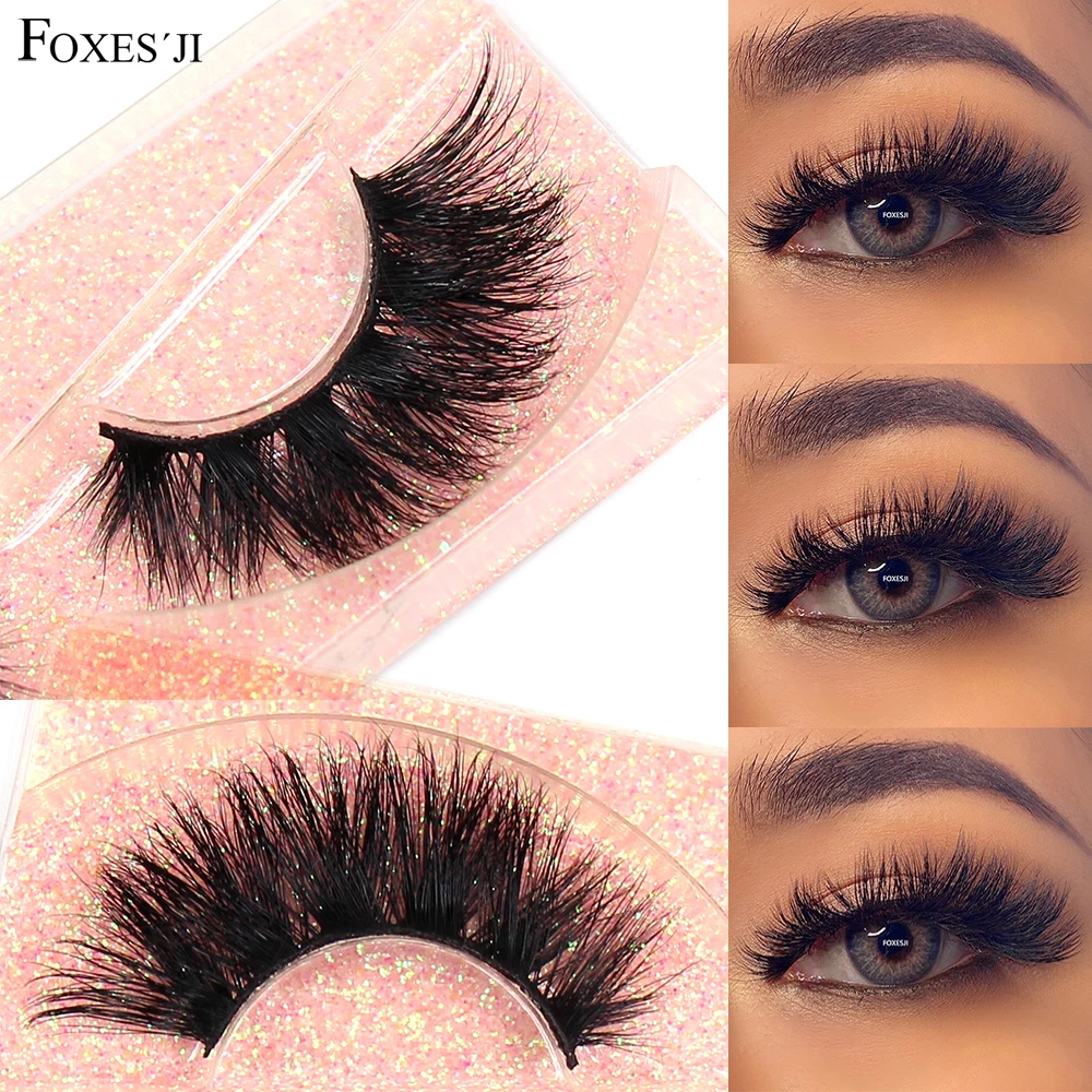 FOXESJI 3D ขนตาปลอม Mink Lashes หลายระดับหนาหนาสูง Volume Mink ขนตาปลอมขนตาน้ำหนักเบา Faux Cils K16