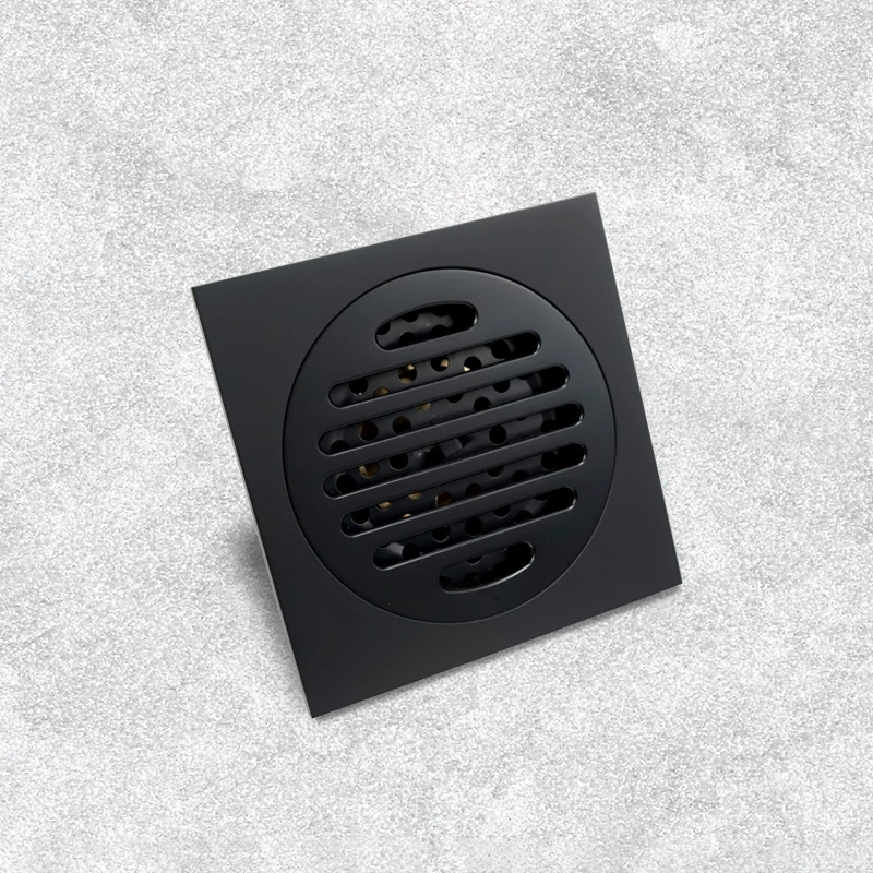 Bathroom Water Floor Drain Brass Matt Brushed Black Gold Rose Gold with Filter 100x100 for Shower Room Kitchen