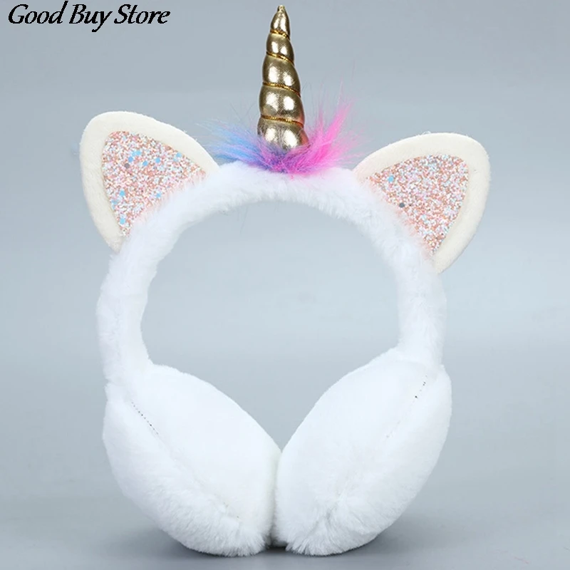 Children Cute Cat Winter Earmuffs Autumn Warm Plush Ear Cover Soft Fur Teenage Student Fashion Ears Warmer Hairbands Earflap