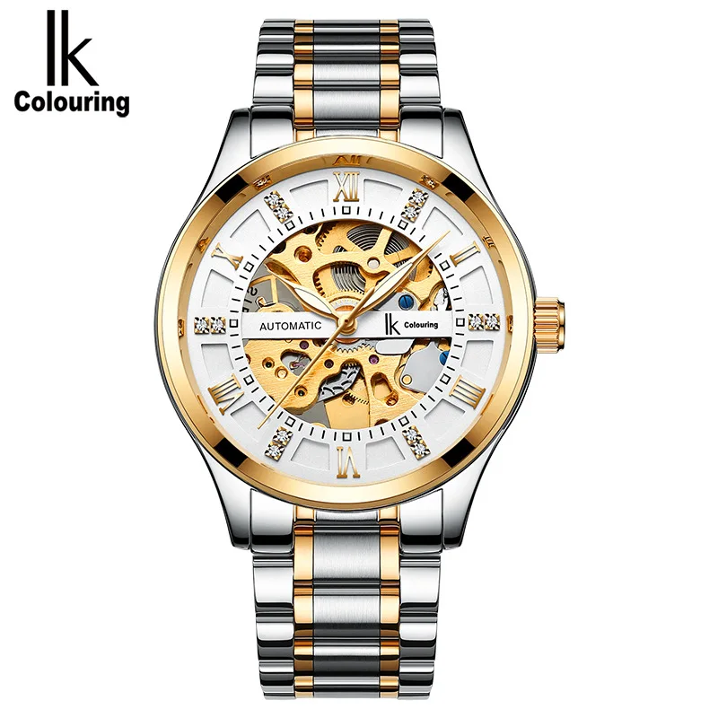 IK Colouring Men Mechanical Wristwatches Skeleton Automatic Watch for Men Luminous Relogio Masculino Clock