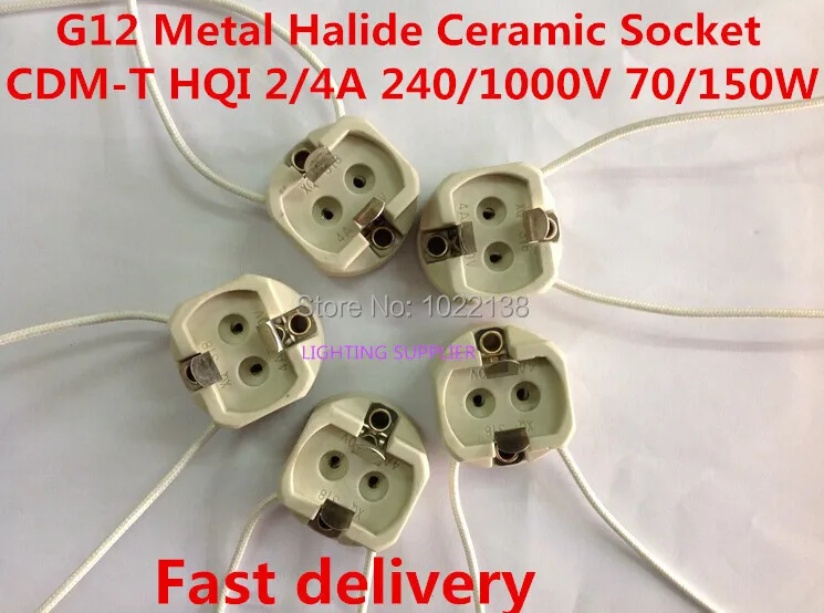 Imagem -01 - Suporte para Lâmpada G12 Adaptador de Soquete de Led Base de Cerâmica Conversor de Porcelana Extensor de Metal Haleto Hqi Mbi Lampolder com 10 Peças suporte para lampada g12 adaptador de soquete de led base de ceramica conversor de porcelana extensor de metal haleto hqi mbi lampolder com 10 pecas 01