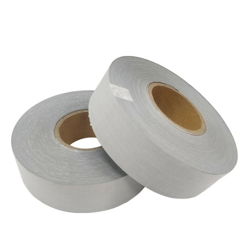 Imagem -03 - Dark Grey Reflective Fabric Tape tc Strip de Alta Visibilidade Faça Você Mesmo Costura em Roupas Vestuário de Trabalho Colete Salva-vidas 5cm x 5m