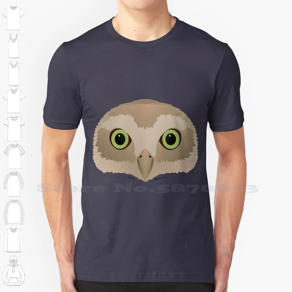 Camiseta de algodón 100% para bebé, búho, ojos grandes, Animal, divertido