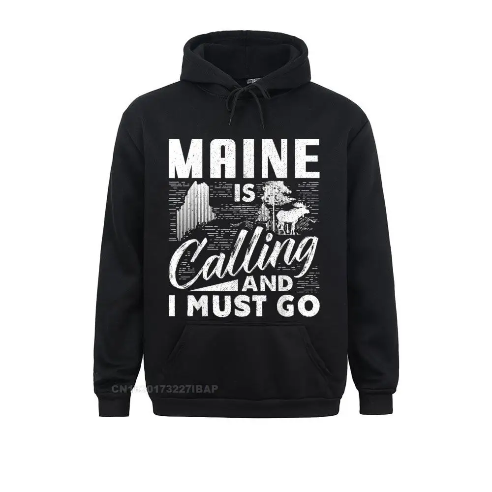 Maine Is Calling And I Must Go Funny Vacation Hoodie Fashion Men's Sweatshirts 3D Printed Hoodies Long Sleeve Customized Hoods