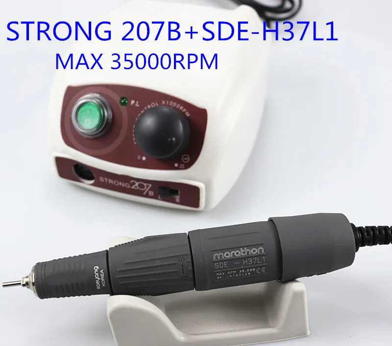 Electric Nail Drill Strong 210 65W  SDE-H37L1 Manicure Machine Pedicure Kit Strong Nails Art Tool Handpiece Nail File Equipment