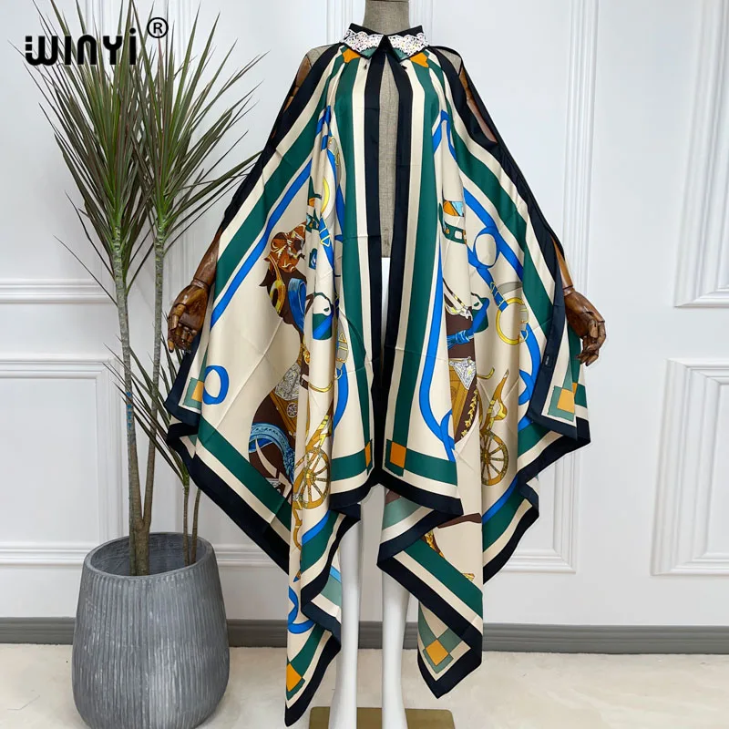 WINYI sukienka Fashion Summer kimono Dress free Size Women\'s Half Sleeve Floral Printed Elegant Casual Vacation Loose Dresses