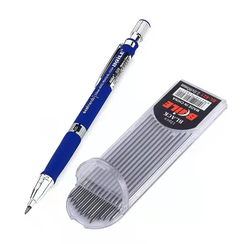 2.0mm Mechanical Pencil Set 2B Automatic Pencils With Color/Black Lead Refills Draft Drawing Writing Crafting Art Sketch