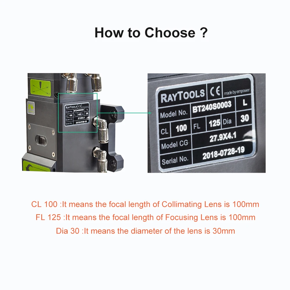 Fiber Laser Collimator & Focusing Lens D28 D30 F75/F100/F125/F150/F155/F200 2Pcs/Set 1064nm for WSX Raytools Bodor Cutting Heads