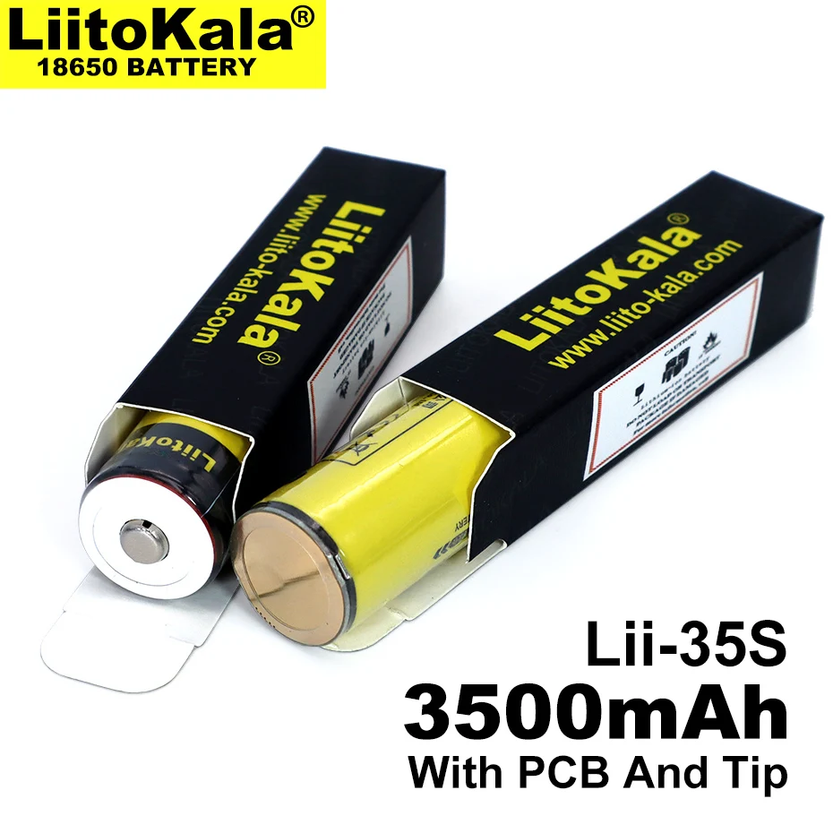 1-10PCS LiitoKala Lii-35S 18650 3.7V Lithium ion 3500mAh Lithium Battery Suitable For Flashlight PCB Protection