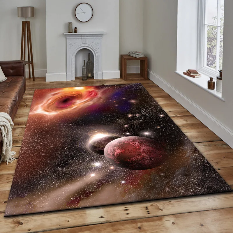 

3D ковры с рисунком Galaxy Space Stars для гостиной, спальни, игровой коврик для детской комнаты, мягкий фланелевый домашний большой ковер