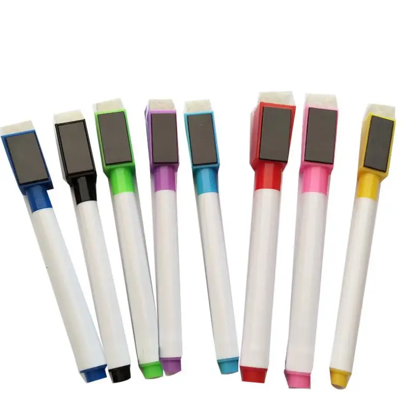 Dry Erase Markers with Eraser, Magnetic Whiteboard Markers for School and Office, Fine Point Erasable Markers