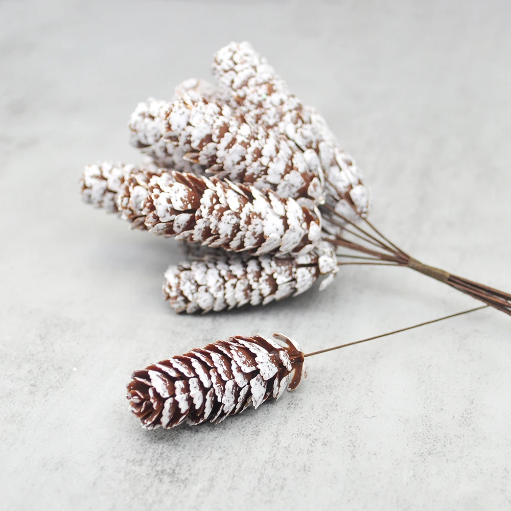 12 stücke/bündel von künstliche pflanze gefälschte kiefer kegel dekoration Weihnachten kranz home dekoration diy kranz hochzeit dekoration