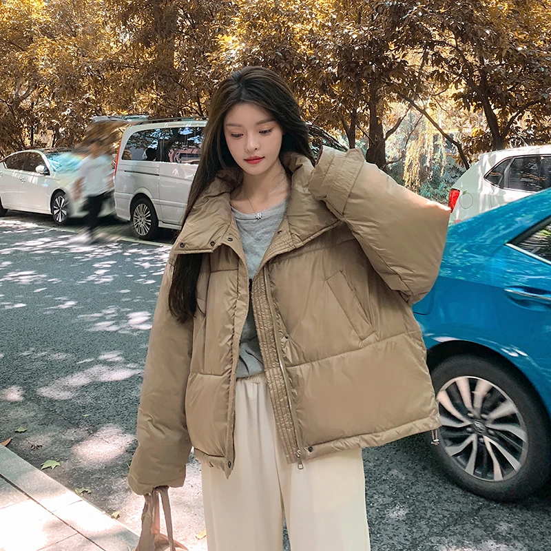 New winter down cotton loose parka coat winter women's coat warm thick long-sleeved large size yellow puffer thick jacket jacket