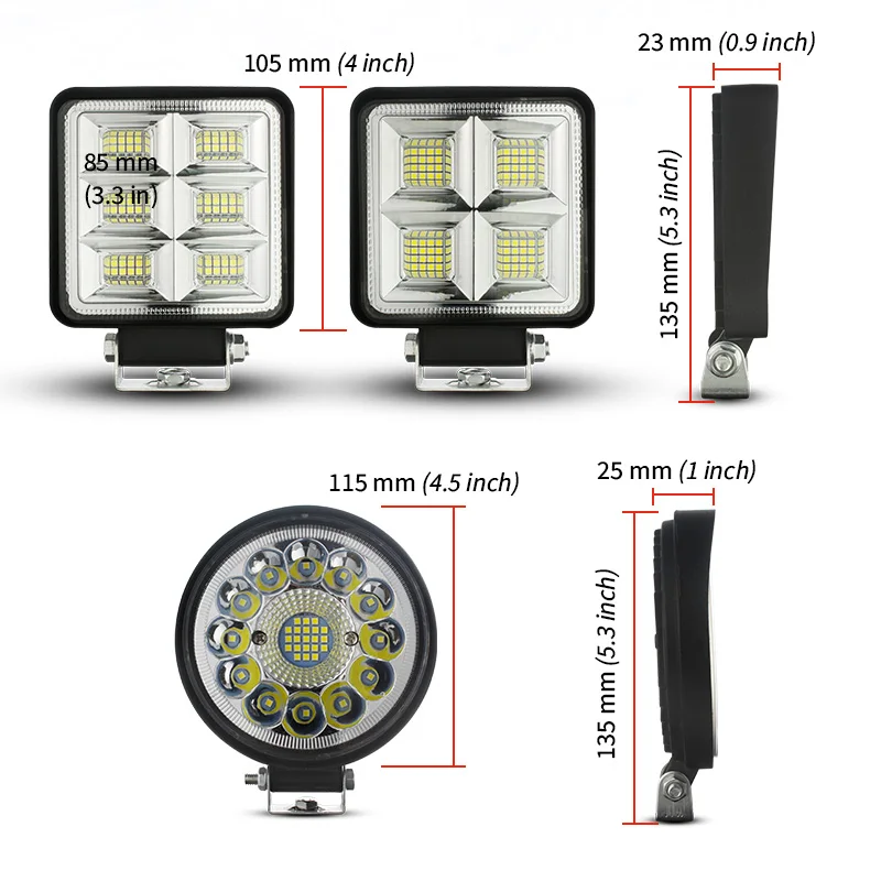 6000K 33led LED Work Light Spot Lamp Offroad Truck Tractor Boat SUV Driving Fog Lamp Car Accessories