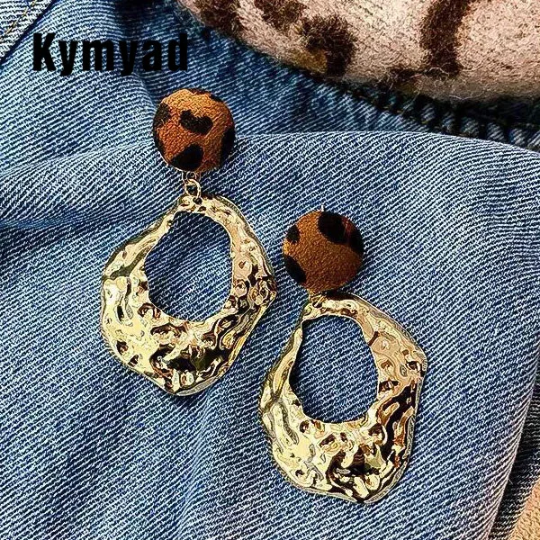 Kymyad Vintage Iuxury Drop Earrings For Women Jewelry Metal Leopard Wedding Jewelry Pearl Pendant Earrings