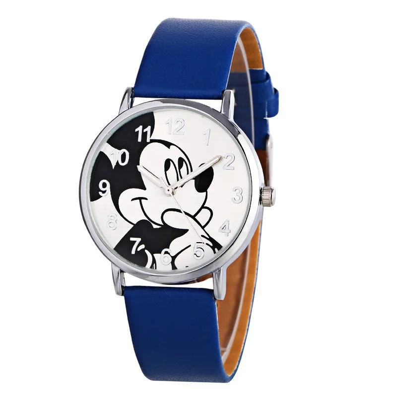 Disney Mickey Leather quartz watch Mickey Mouse classic Simplicity Children\'s watch Boys and girls Cartoon casual watch