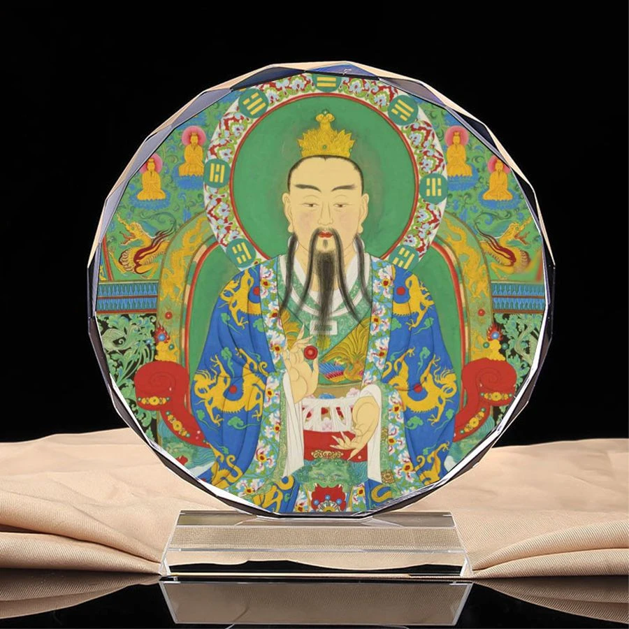 Taoism, Sanqing - Yuanshi Tianzun, Lingbao Tianzun portraits, crystal ornaments, handicrafts