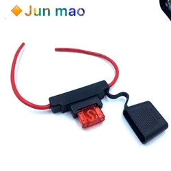 50 Amp Maxi Fuse With Weatherproof Holder 8AWG 10AWG Wire Dual Battery 50A Fuses Color: Black + Red Specs: 50A Wire Length: 15