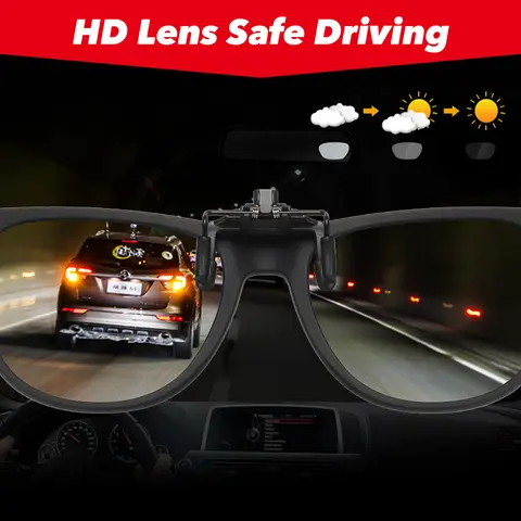 VIVIBEE Herr Fotokromatiska Polariserade Glas Flip Up Clip-on Solglasögon Dam Körsolglasögon med Klämmor 2025 Trendiga Produkter 10 best sales CVS solglasögon över glasögon - №9