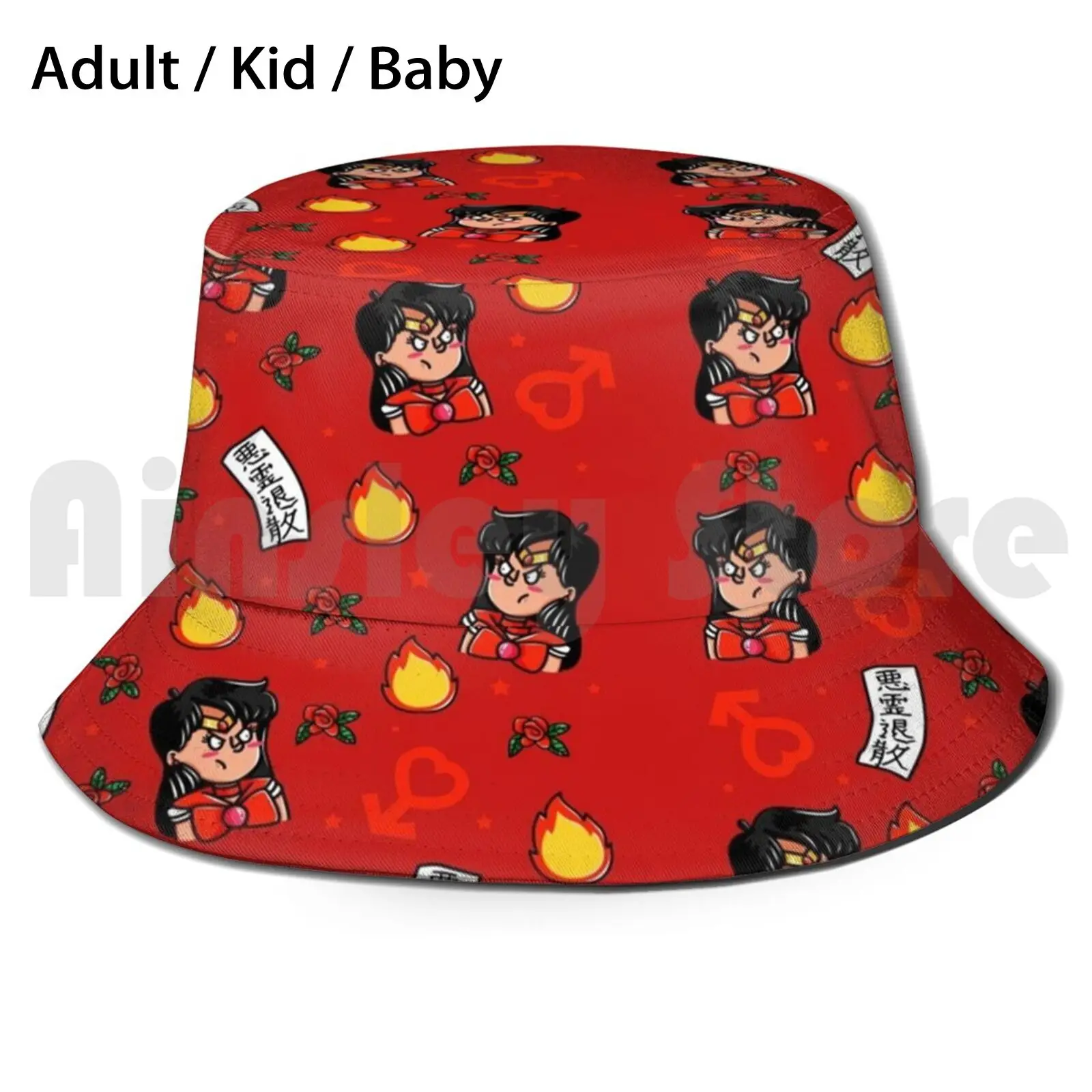 In The Name Of Mars! Sun Hat Foldable UV Protection Fire Ofuda Pretty Guardian Sailor Japan