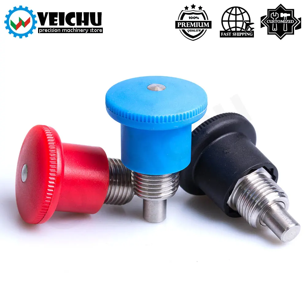 VEICHU Plastic Knob Stainless/Carbon Steel Index Bolt VCN218 Three Colors Rapid Release Pins Mini Indexing Plungers