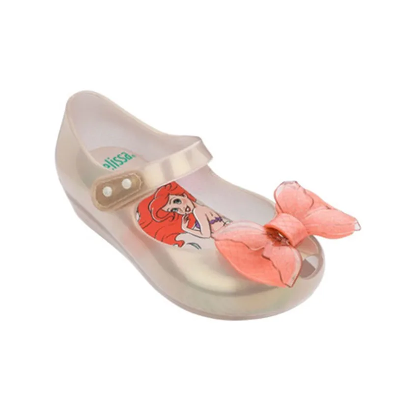 Disney-zapatos de princesa de La Sirenita para niños, sandalias de boca de pescado congelado, mariposa, sueño dulce, niña, Verano