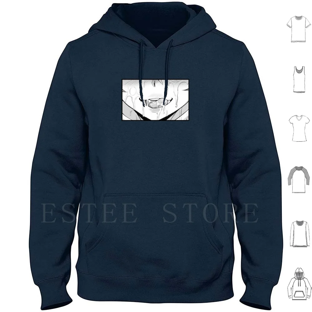 Hoodies Anime Sleeve Anime Girl Hentai Anime Face Language Mouth Nose Funny Joke Naughty Waifu Nerd Weeb Weeabo