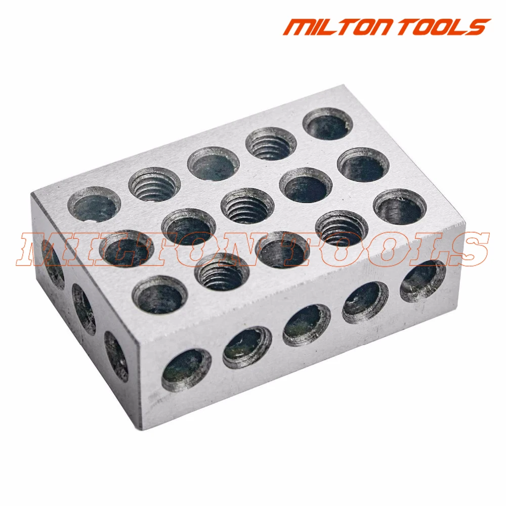 2pcs Hardened Steel 1-2-3" Blocks 0.0001" Precision Matched Machinist 123 Milling Tool 23 Holes 25-50-75mm block gauge