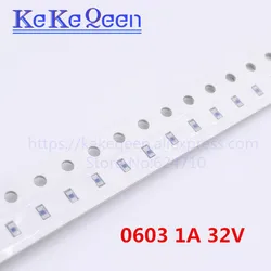 100PCS/LOT Fast acting fuse 0603 1A 1000mA 12V 24V 30V 32V 0686-1000-01 SMT SMD Fast acting thin film chip fuse SF-0603F100-2