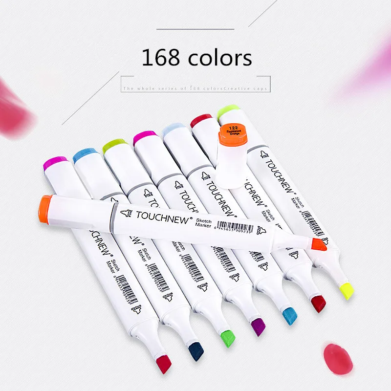 TOUCHNEW 1 Colors Single Art Markers Brush Pen Sketch Alcohol Based Markers Dual Head Manga Drawing Pens Art Supplies