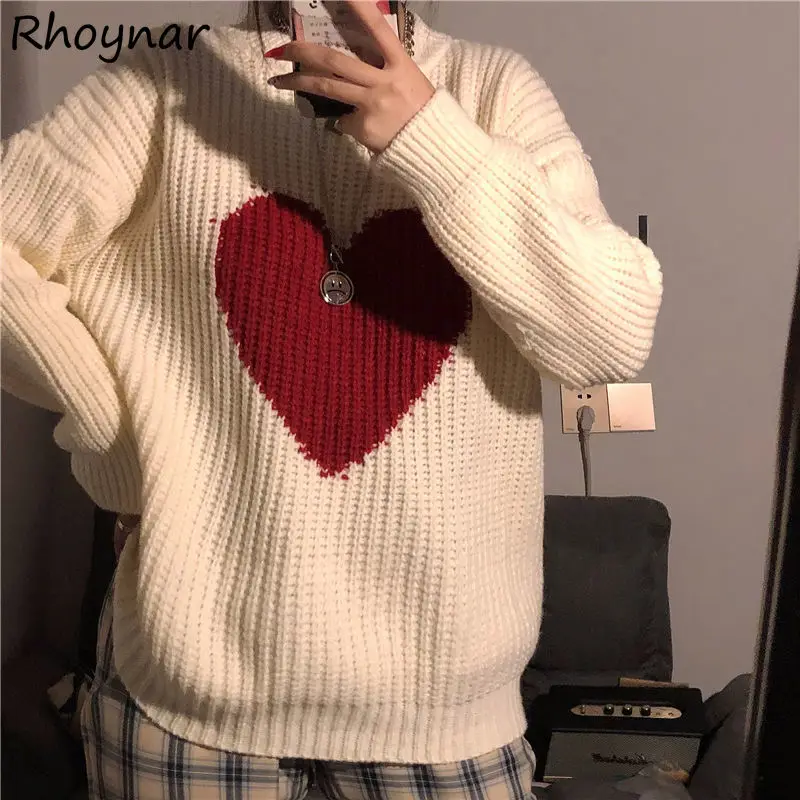 Sweater Pullovers Womens Spring Warm Lovely Retro Fashion O-neck Soft Loose All-match Students Knitted New Chic Korean Style Fit