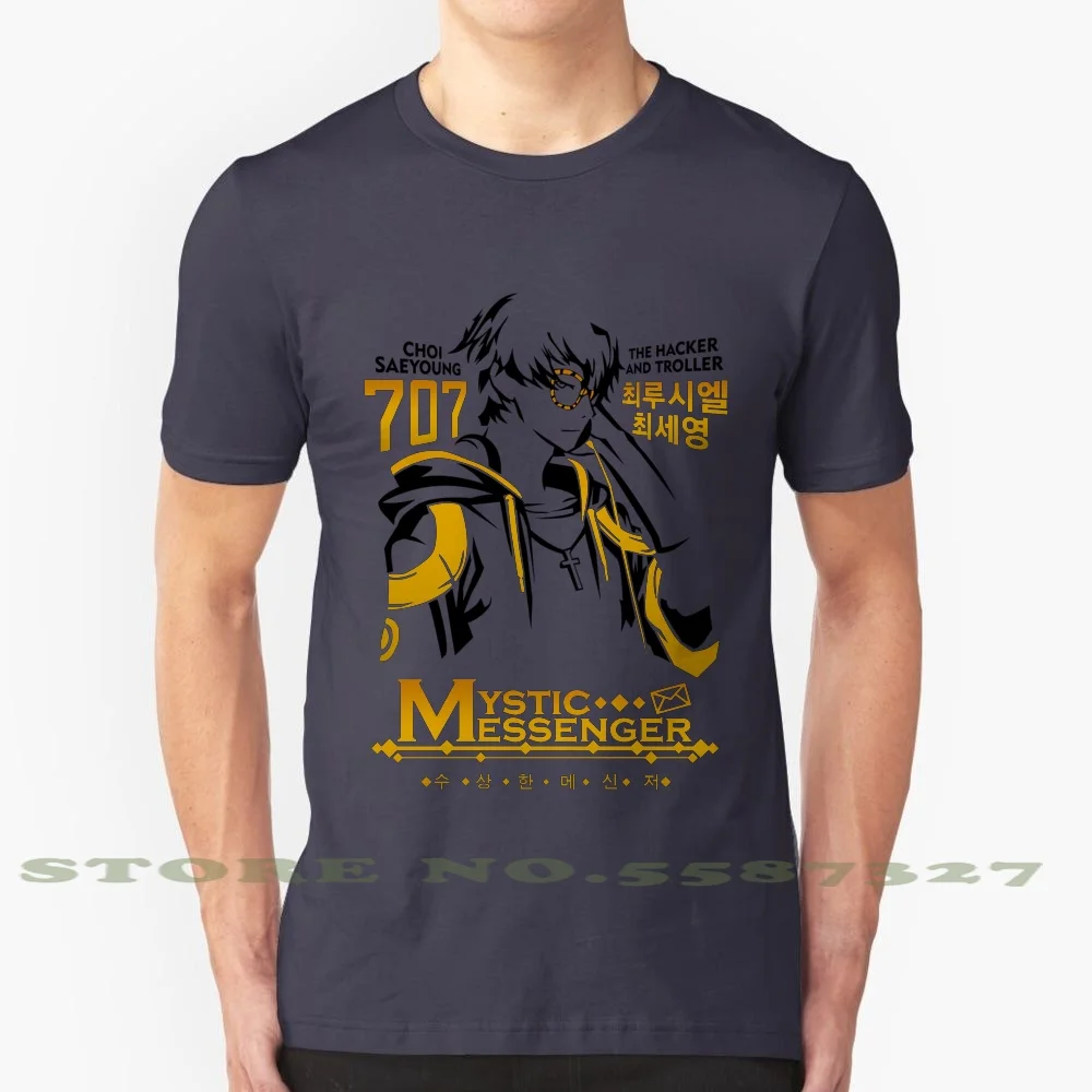 Mystic Messenger-707 100% Pure Cotton T-Shirt Mystic Messenger 707 Seven Zer Seven Choi Saeyoung Hacker Troller