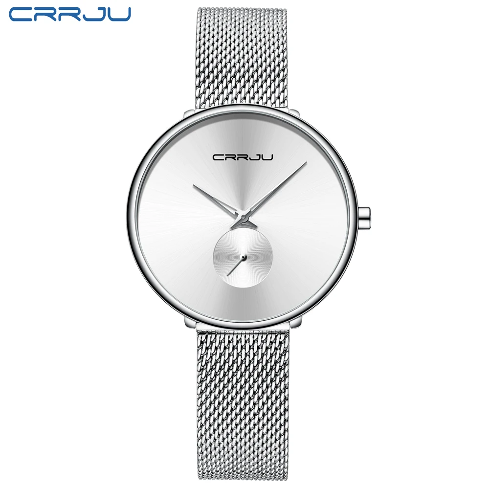 CRRJU-Montre de Luxe Minimaliste et Étanche pour Femme, Bracelet Fin, Cadeau, 2021