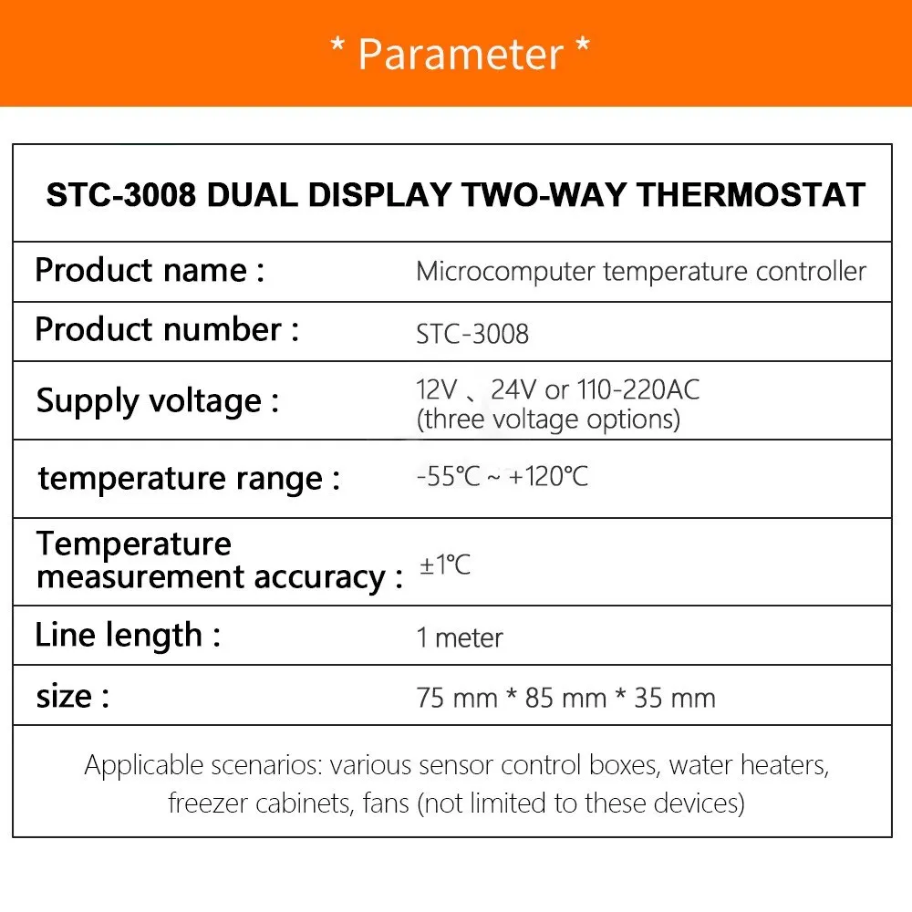 Dual-Digital-Display Thermostat Temperatur Regler Temperatur Controller Doppel NTC Sonde Heizung Sensor Zwei Relais Ausgang 24V