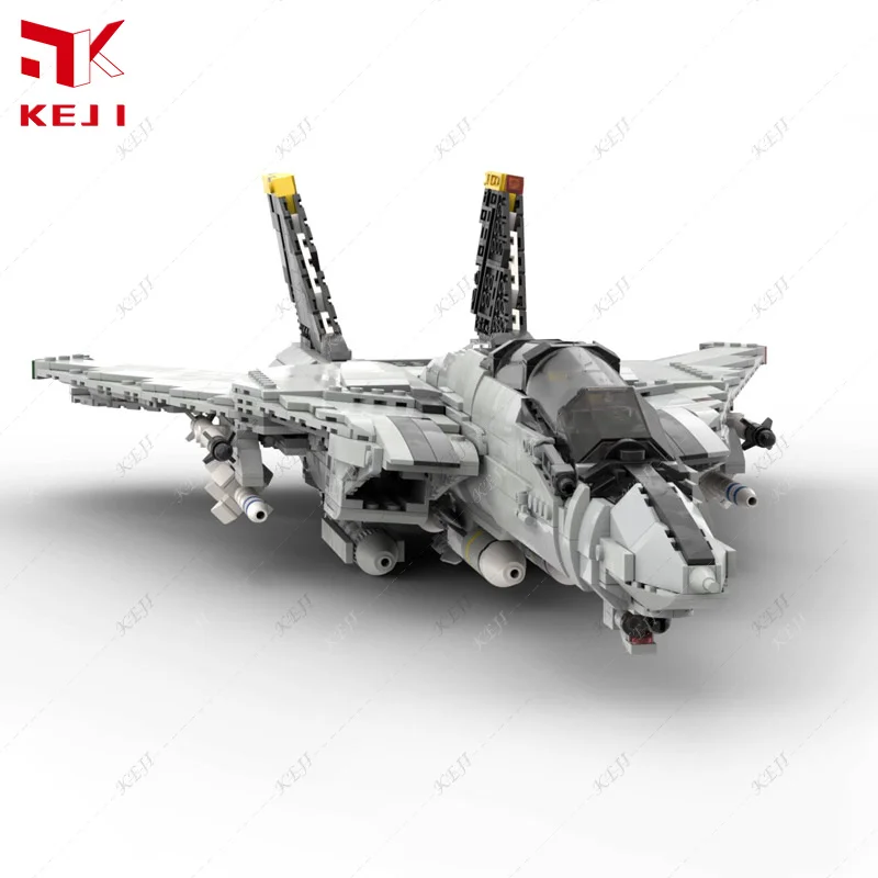 KEJI MOC Grumman F-14 Tomcat Aircraft Minifig Scale RC Plane Model Building Blocks Bricks Kit DIY Toys Christmas Gift