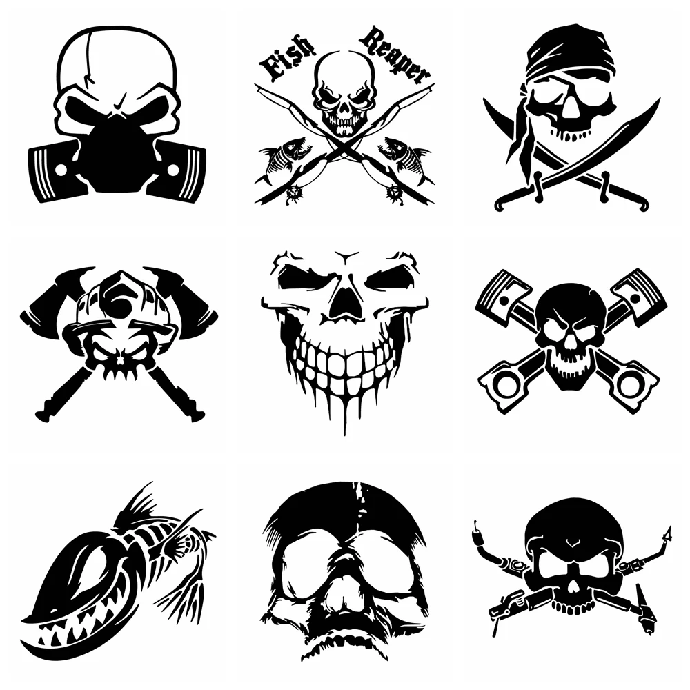 Newest Horror skull Carbon Sticker Cars Decal Weatherproof Auto Styling Cartoon Car Stickers Car Accessories