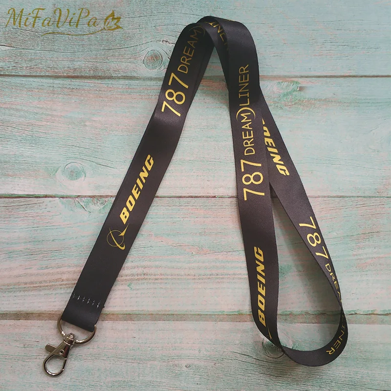 MiFaViPa Fashion Trinkets Boeing Neck Strap Chaveiro Key Chain Yellow Boeing llavero Lanyard Keychain for ID Card Christmas Gift