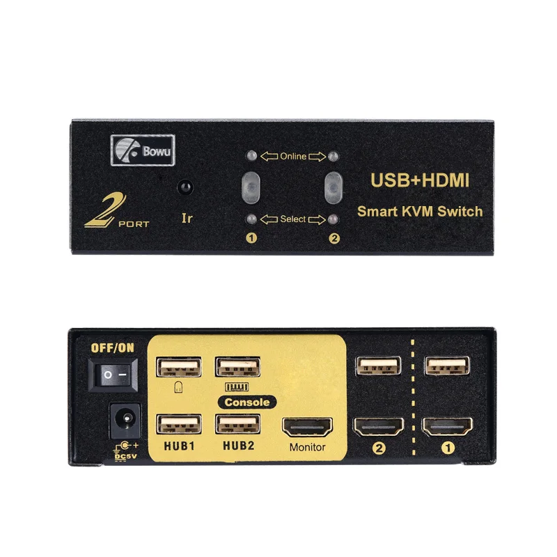 KVM Switch 2 In One Out HD HDMI USB Converter โปรเจคเตอร์คอมพิวเตอร์เมาส์และคีย์บอร์ด Monitor แชร์อุปกรณ์